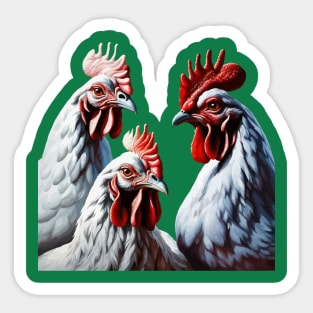 Three French Hens Faith Hope Charity Cut Out v1 Sticker